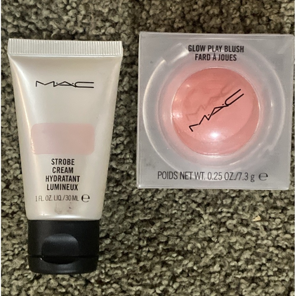 2 ct *NEW* MAC Beauty Items Strobe Cream Hydratant Lumineux & Glow Play Blush